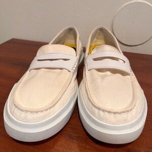 Cole Haan Men's Tan and White Slip-On Loafers